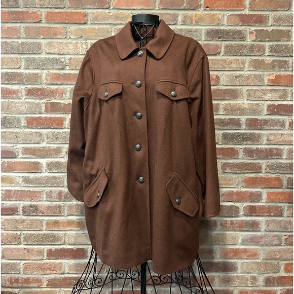 Saks Fifth Avenue The Works 60% Virgin Wool & 20% Cashmere Brown Jacket Size 10 - Picture 1 of 6